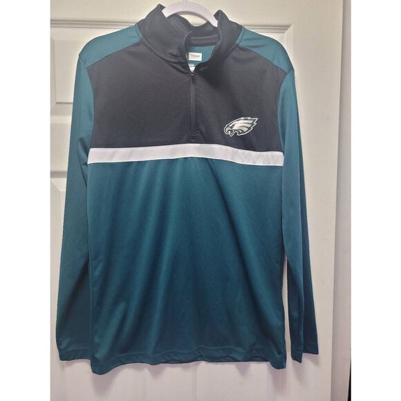 Philadelphia eagles NFL TEAM APPAREL PARTY 1/4 ZIPPER SZ MEDIUM NWOT LONG Sleeve - Picture 1 of 5